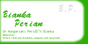 bianka perian business card